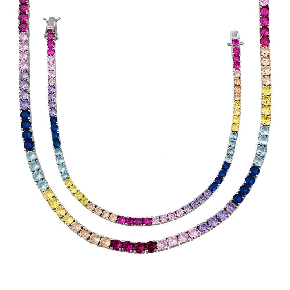 Wholesale Jewelry Iced Out Bling VVS Moissanite Diamonds 14K Gold Plated 3MM Tennis Bracelets Chain