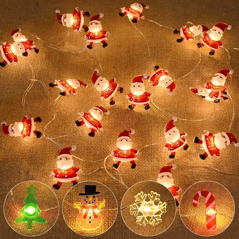 2M Fairy String Lights Santa Claus Snowman LED Garland String Lights Bedroom Garden Decorations 2024 Merry Christmas Supplies W251107