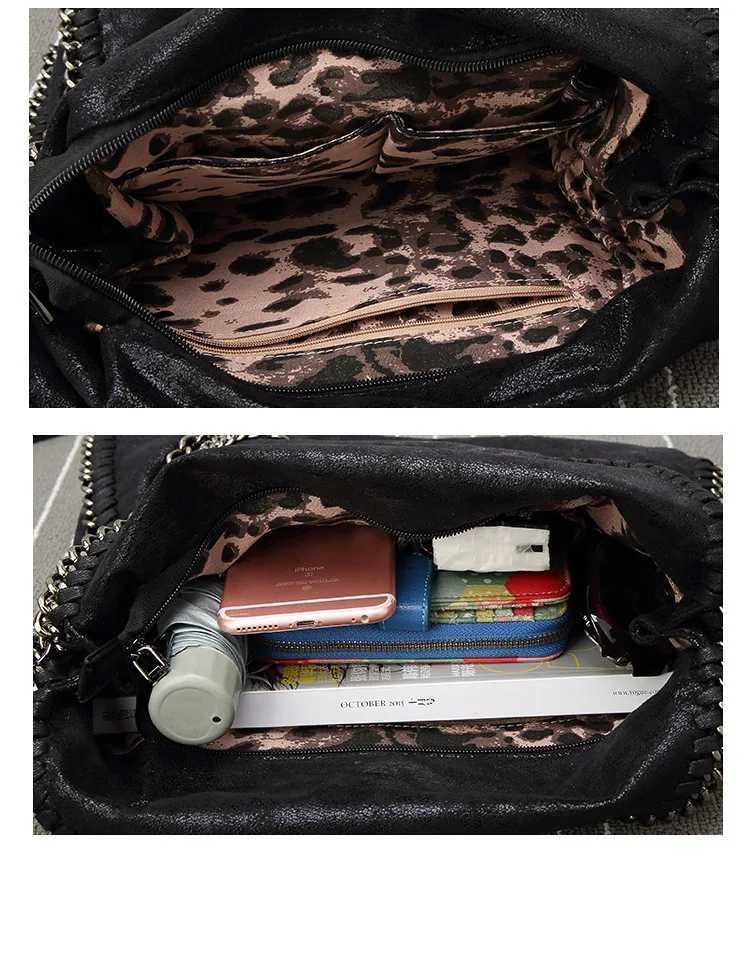 Fashion New Womens Chain Shoulder Bag Large Capacity Crossbody Tote Bag Female Foldable Solid Color Handbags Shopping BagsC250407