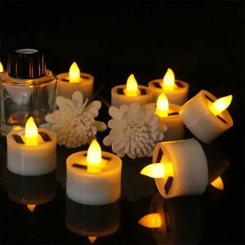 LED Solar Candle Light Outdoor Waterproof Flameless Solar Electronic Candles Night Lights For Birthday Wedding Party Decoration W251107