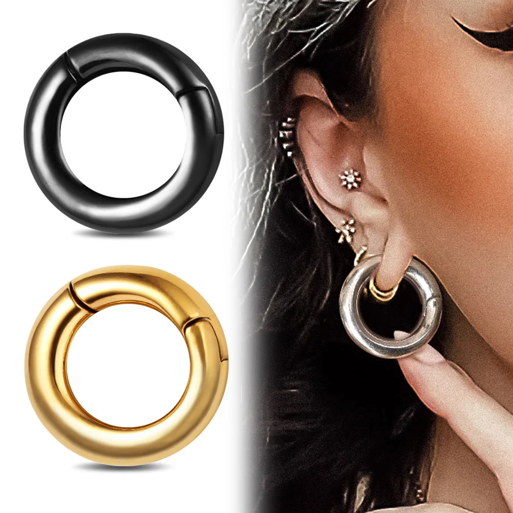 Giga 2PCS Fashion Ear Hoop Weights Hanger Gauges Plugs Expander 316L Stainless Steel Magnetic Piercing body Jewelry 8mm 0G 250403