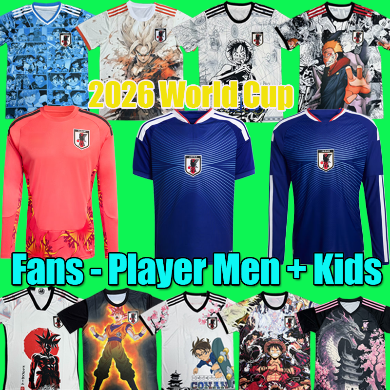 2026 World Cup Japan Soccer Jerseys Men home away training clothes Japan Cartoon version T Shirt Men Youth Customized Football Shirt for 26