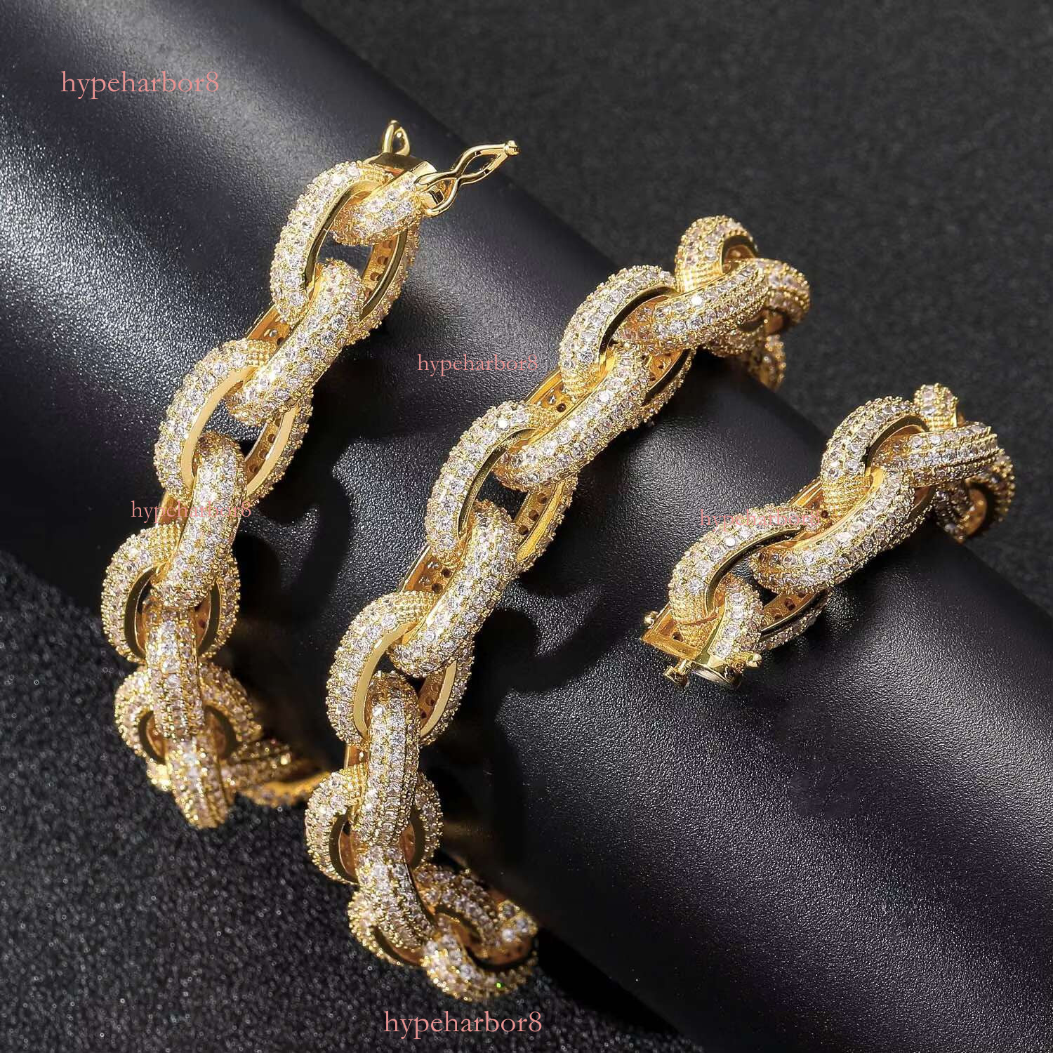 Men's O Cuban 13mm Copper Cross Chain Necklace Ice Inlaid Dia Gold Hip Hop Jewelry
