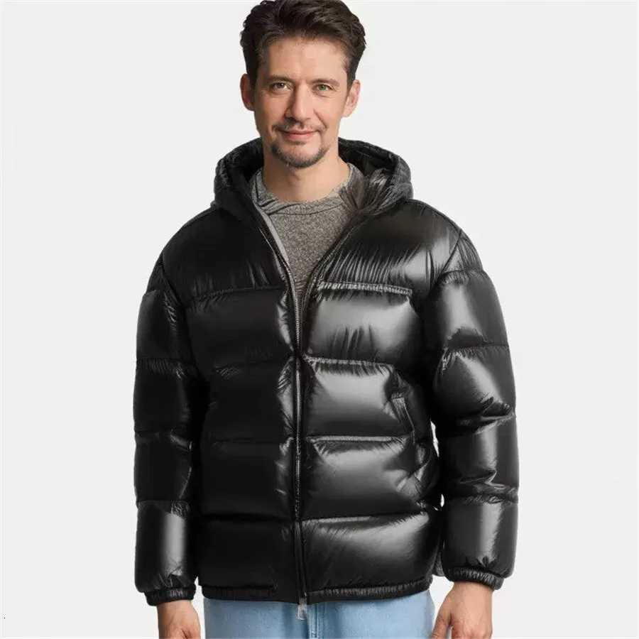 2026 Autumn Winter Mens Fashion Simple Cotton Padded Coat Men Casual Zipper Hooded Jacket Solid Cold-proof Warm Parka OuterwearT251107