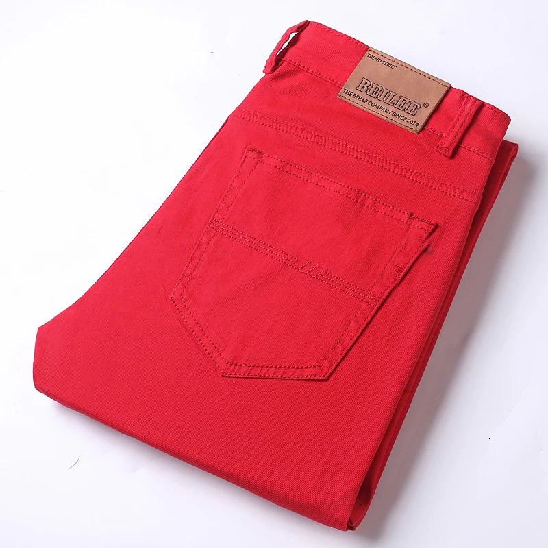 2024 white jeans mens wear Trouser 98 cotton mid waist ultrathin pencil pants stretch fashion personality 250401