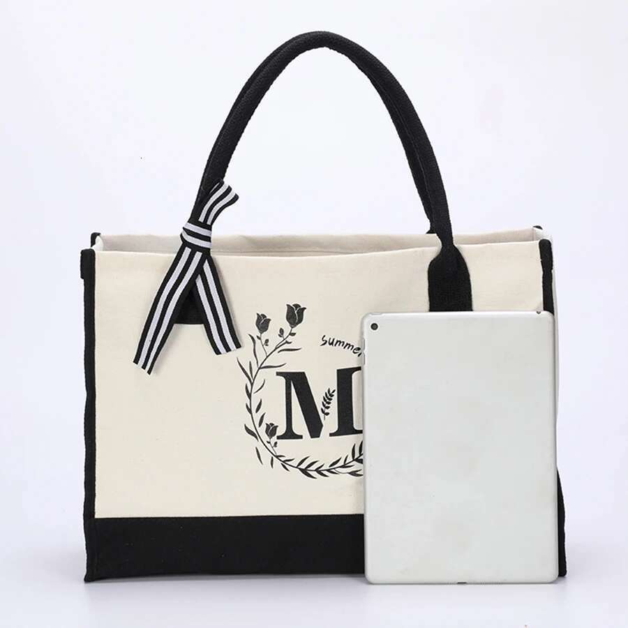 2025 Alphabet Printing Large Capacity Ladies Fashion Hundred Canvas Handbag Daily Tote Shoulder Sons Mother Bag Set