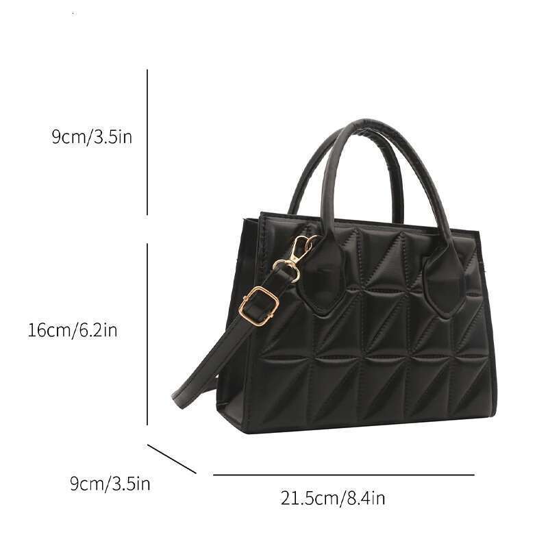Women's Fashion Leisure Handbag PU Solid Color Quited Design Ladies Shoulder Zipper Female Crossbody Bag For Outings Commute
