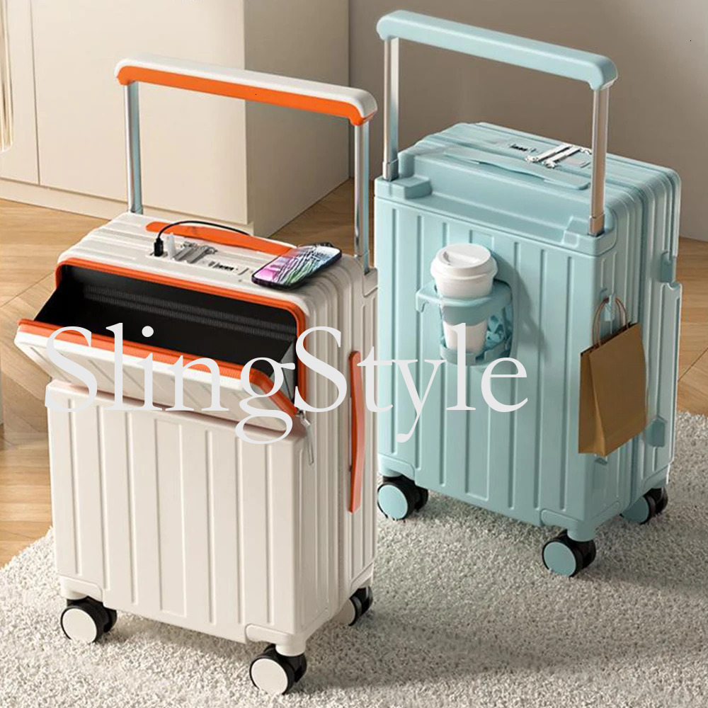 20/22/24/26 Inch Rolg Suitcase Wide Handle Front Opening Carry-on Cabin Lage Laptop Bag Password Travel Trolley Case 2025