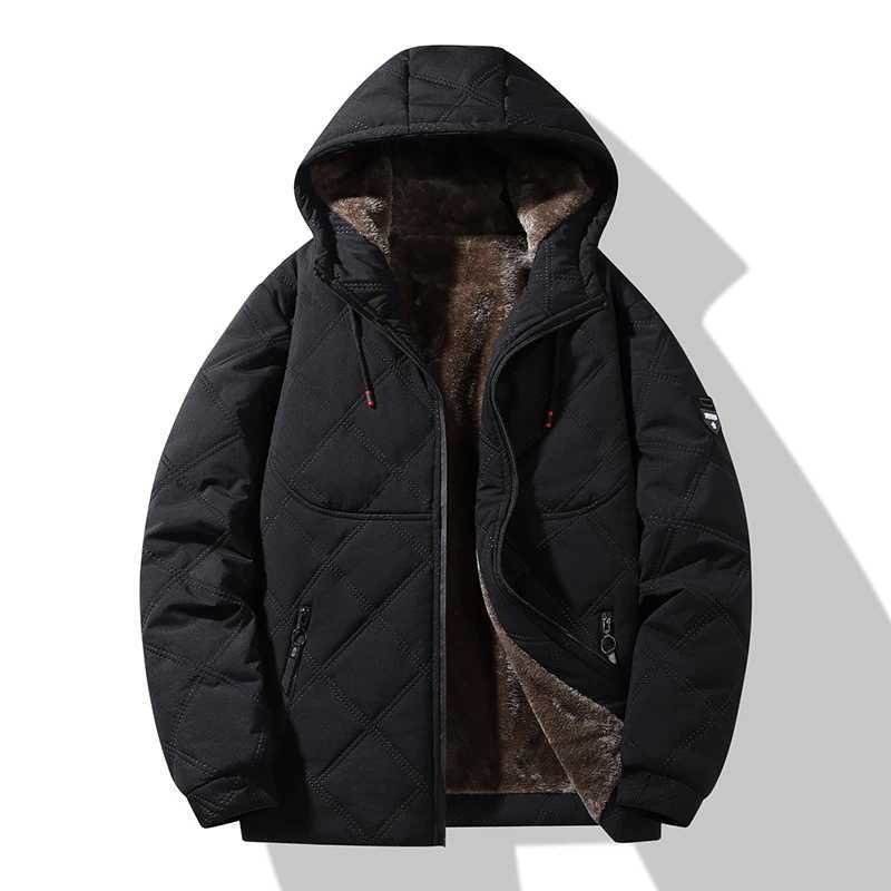 Mens Warm Quilted Jacket - Hooded Soft Fleece Lining Durable Comfortable for Daily Wear Outdoor Winter Casual StyleT251107