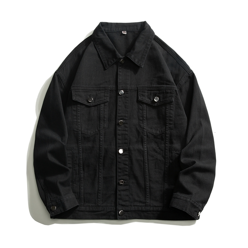Autumn mens oversized denim jacket fashionable classic white cotton casual loose highquality top 250312