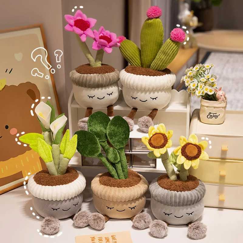 30cm Cartoon Potted Plant Plush Doll Cute Sunflower Rose Strawberry Cactus Calla Lily Plush Plant Home Decoration Gift For Kids C251107