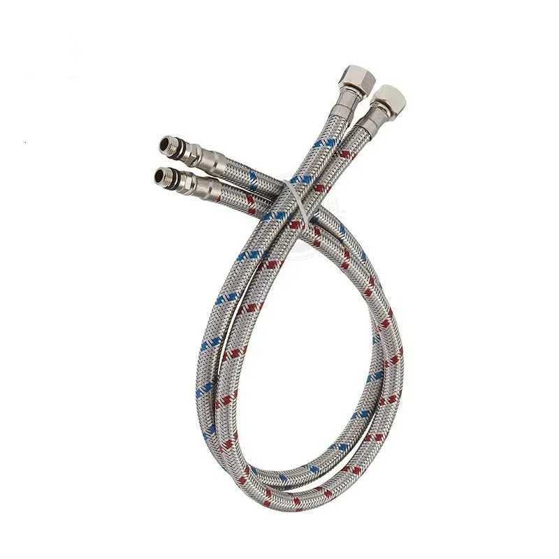 2 Pack 60cm Stainless Steel Hose G1/2 Hot and Cold Mixer Faucet Inlet Pipe Hose Bathro Kitchen Connection Accessories Y251107