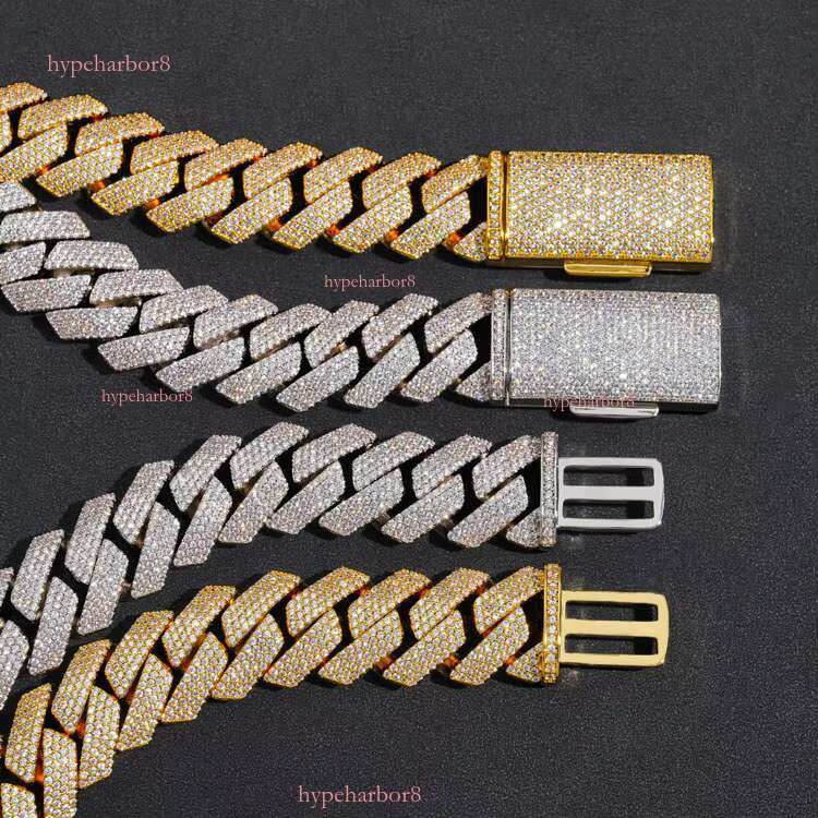 Gold Sterg Sier Hip Hop Moissanite Dia Cuban k Chain Necklace for Men