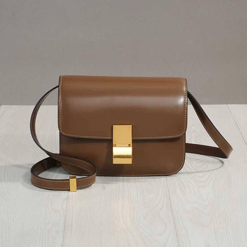 Famicare Women Luxury Bag Split Leather Flap Shoulder Bag Lady Fashion Vintage Small Square Messenger Female Box HandbagW251107