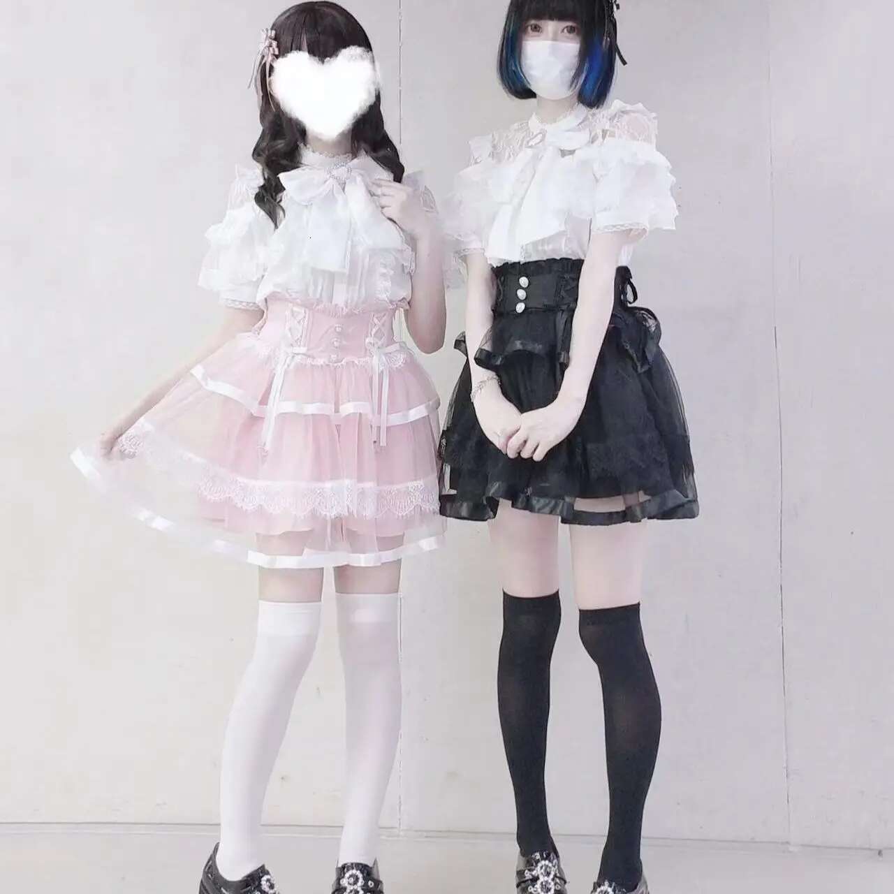 Japanese Mine Lolita Bow Shirt Subcultural Shirts Female Cute Black And White Lace Long-Sleeved Short-Sleeved Blouse Women