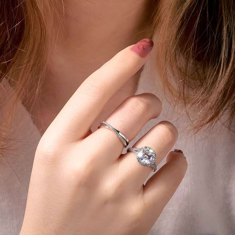 Fine Jewelry Eernity 3ct 9mm Moissanite Ring 925 Sterling Silver Iced Out Engagement Ring for Men Women