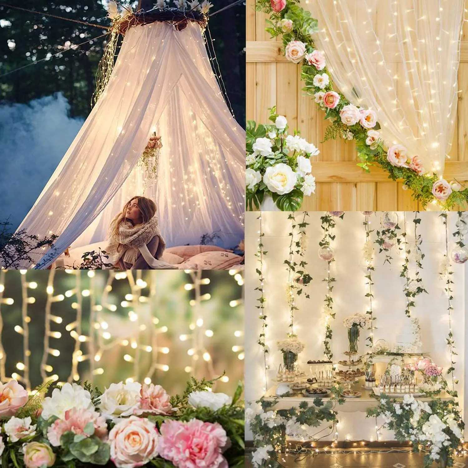 Curtain Light Festoon LED Icicle String Light Connectable New Year Eve Ornaments Garland 3x1/3x2/3x3/6x3m Christmas Decorations W251107