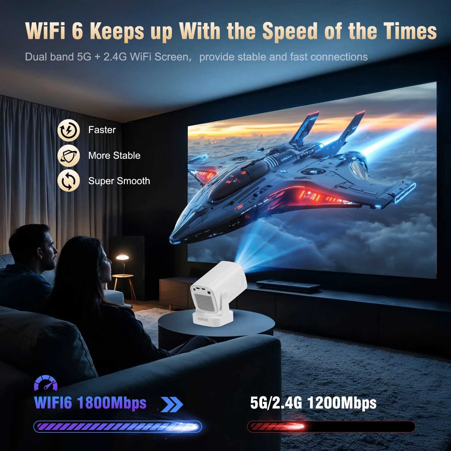 Magcubic HY310 Mini Projector Auto Focus 4K Native 1080P 330ANSI Android11 5W Speaker Air Mouse Voice Assistant Upgrated HY300 X250407