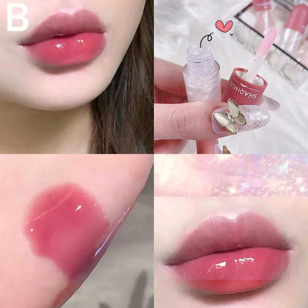 3 pieces of Shuiguang Capsule Lip Honey Kit Mirror Jelly Lip Gloss Moisturizing Lip Shining Colorless Clear Glass lipstick W250407