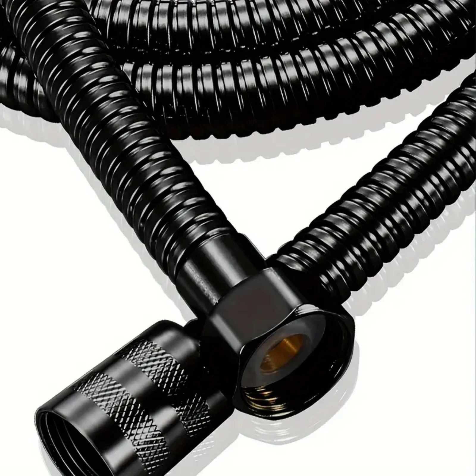 1pc Black Stainless Steel Shower Hose Universal G 1/2 Connection Explosion-proof Rain Shower Pipe Bathro Accessory Y251107