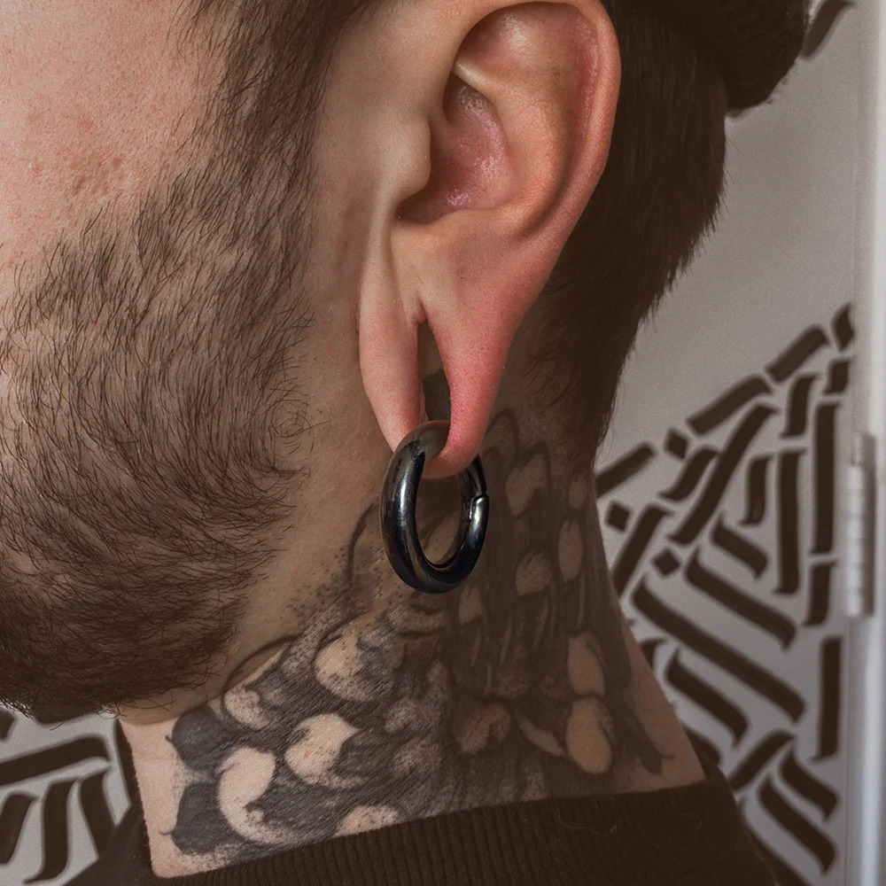 Giga 2PCS Fashion Ear Hoop Weights Hanger Gauges Plugs Expander 316L Stainless Steel Magnetic Piercing body Jewelry 8mm 0G 250403
