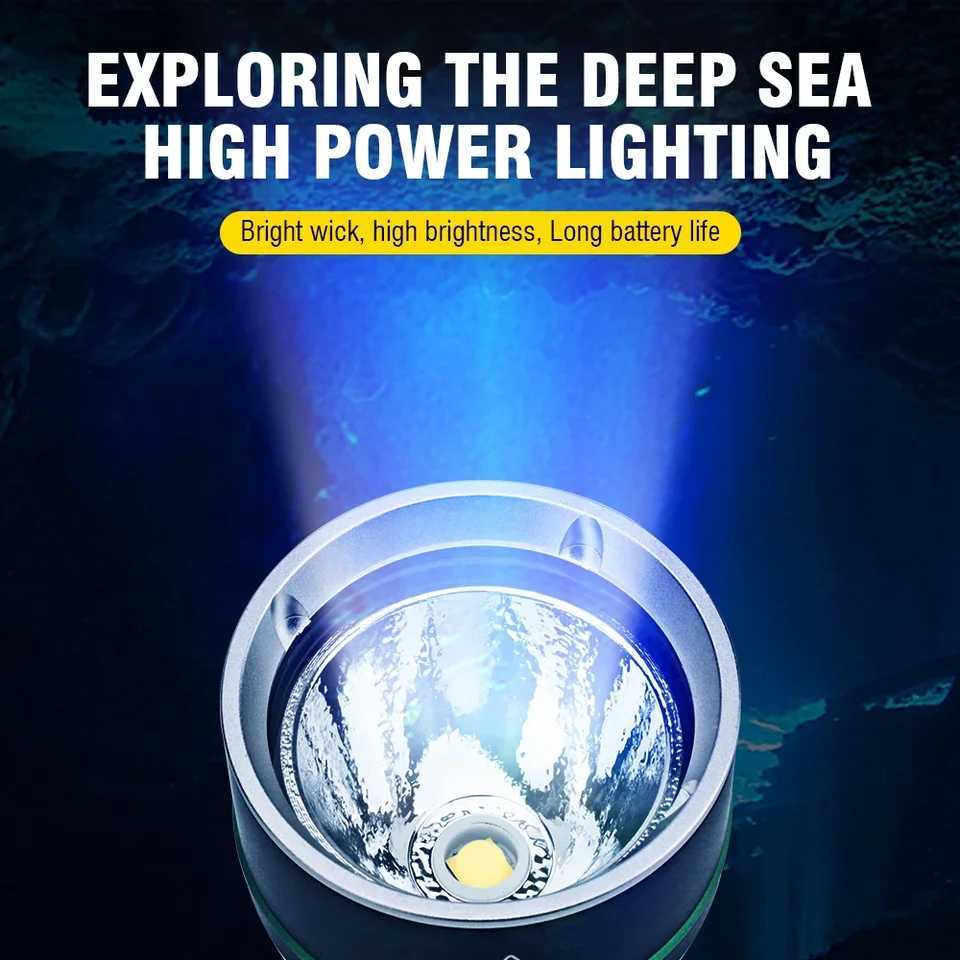 BORUiT S3 XHP50 LED Scuba Diving Flashlight 1500LM Super Bright Underwater 100M Torch IPX8 Waterproof Spearfishing LanternW251106