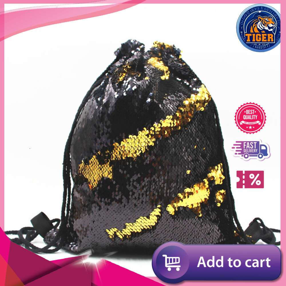 Ddmytiger Ddmytiger CM Mermaid Sports Bag Drawstring Backpack Sequin Outdoor Shoulders H