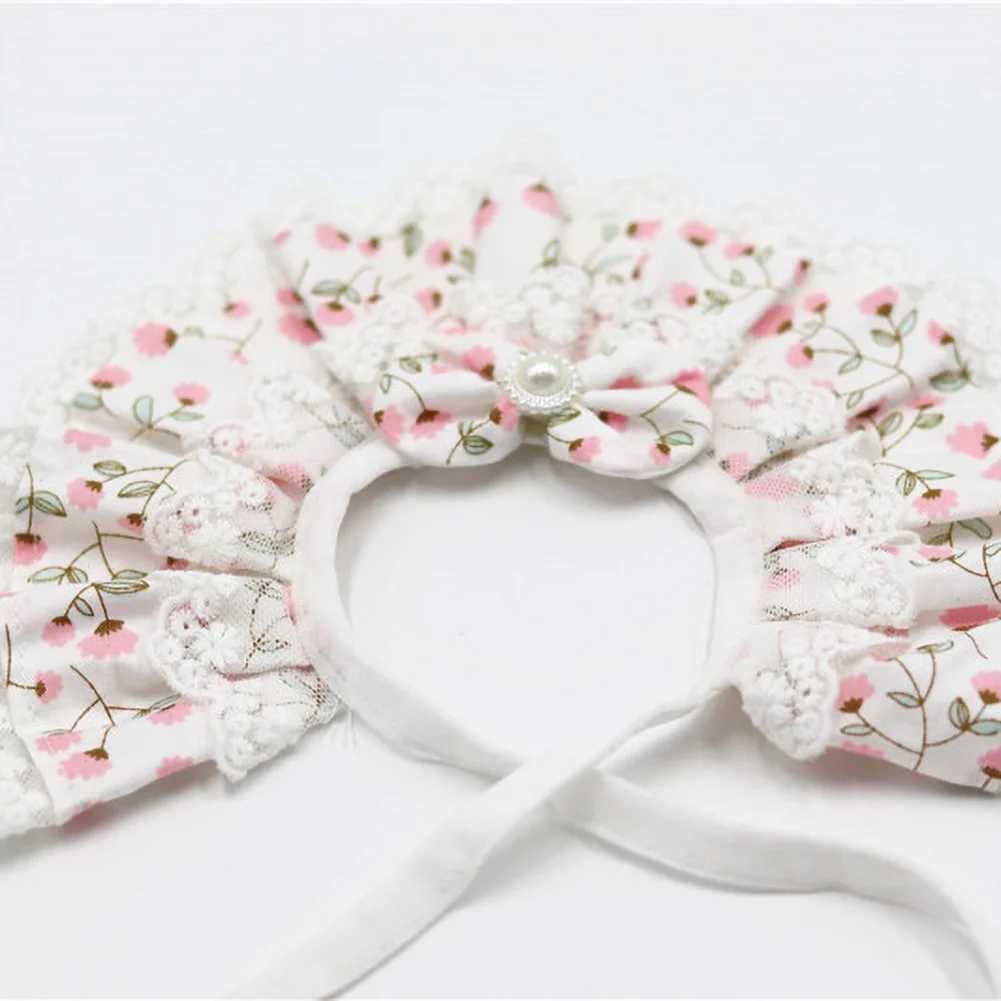 High Quality Hot selling new arrivals pet dog cat puppy lace bow flower print collar bib necklace direct shipping T250407