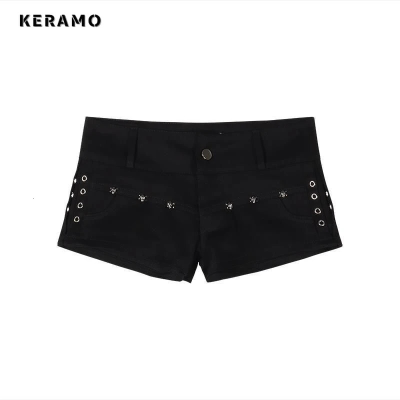 week High Waist 2000S Black Sheath Slim Fit Y2K Denim Shorts Womens Casual Sexy Street Harajuku Style Shorts 250402