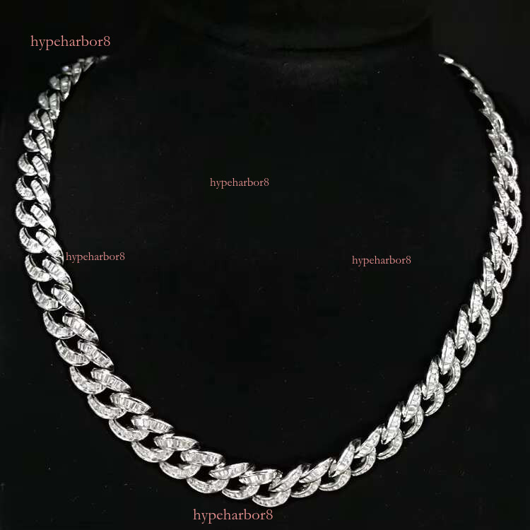 Hip hop Sier Jewelry Iced Cuban Chain Necklace