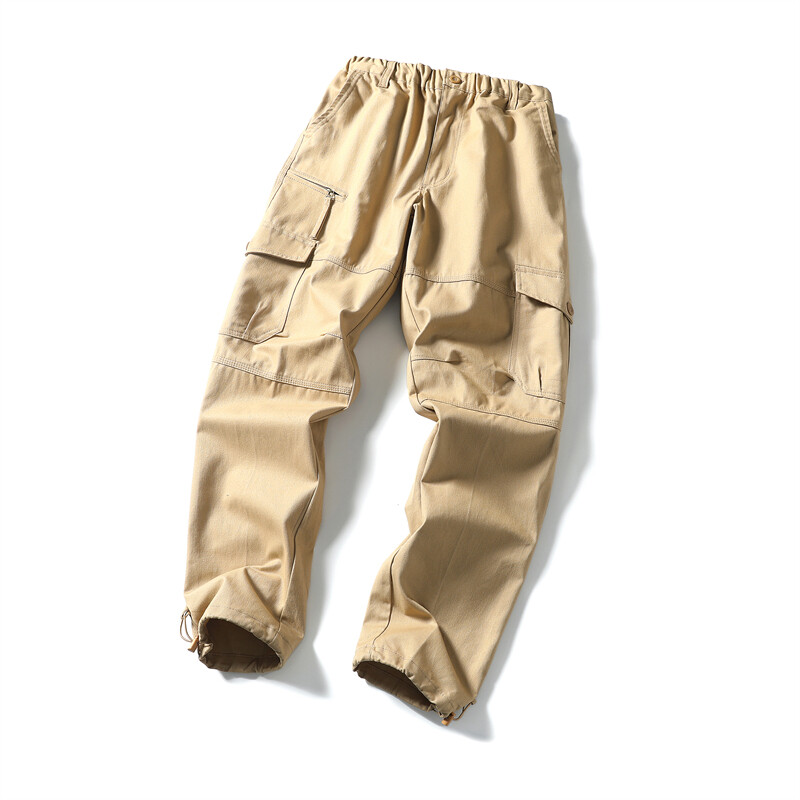 Men's Work Cargo Pants Cotton Zipper Pocket Big Size Sports Casual Trousers Training Outdoor Hiking Pants Bottoms XXXXXL Plus Size