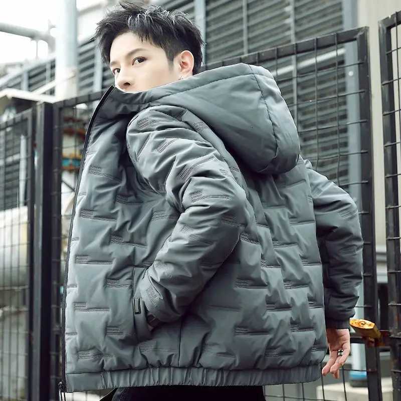 Down and Cotton Jacket Thickened Mens New Style Trendy Casual Youth Jacket Trendy Versatile Cotton Jacket TopT251107