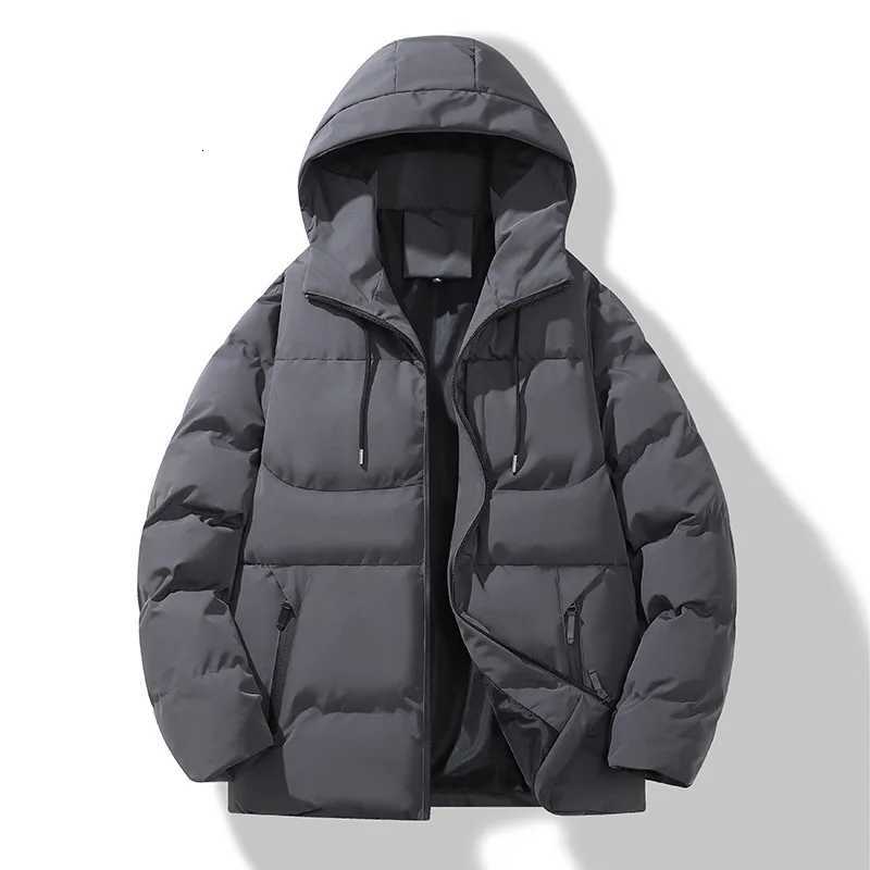 Autumn/Winter Fleece-Lined Cotton Padded Coat Mens Warm Hooded Puffer Jacket Casual Trendy Loose-Fit Versatile Couple CottonT251107