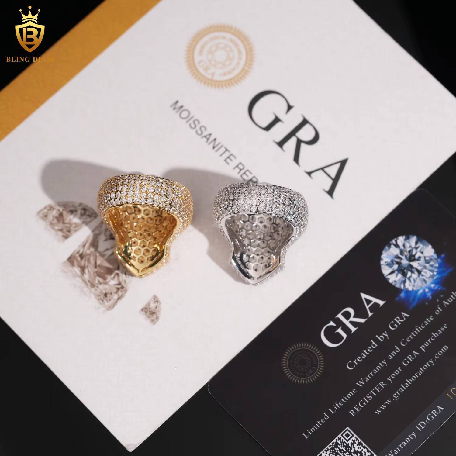 Hot Sale 925 Sterling Silver Moissanite Cross Ring Iced Out Moissanite HipHop Style Jewelry Ring Baguette Pass Diamond Test