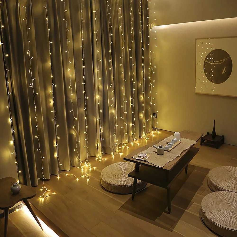 Curtain Light Festoon LED Icicle String Light Connectable New Year Eve Ornaments Garland 3x1/3x2/3x3/6x3m Christmas Decorations W251107