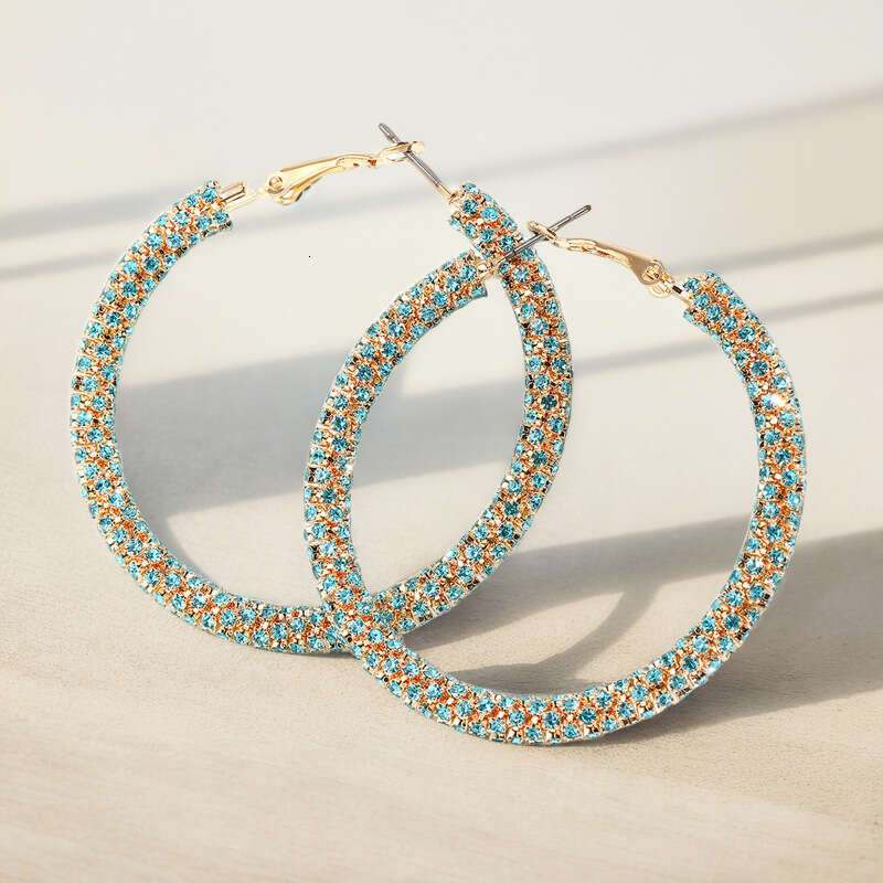 5.5cm Starry Sky Dia Copper Claw Chain Welding C-shaped HOOP EARRING Earrings
