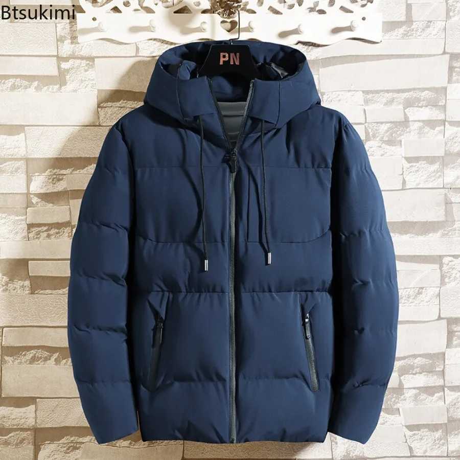 New Winter Men Jackets Thicken Parkas Fashion Warm Cotton-padded Jackets Outdoor Casual Stand Collar Hooded Windbreak Coats MaleT251107
