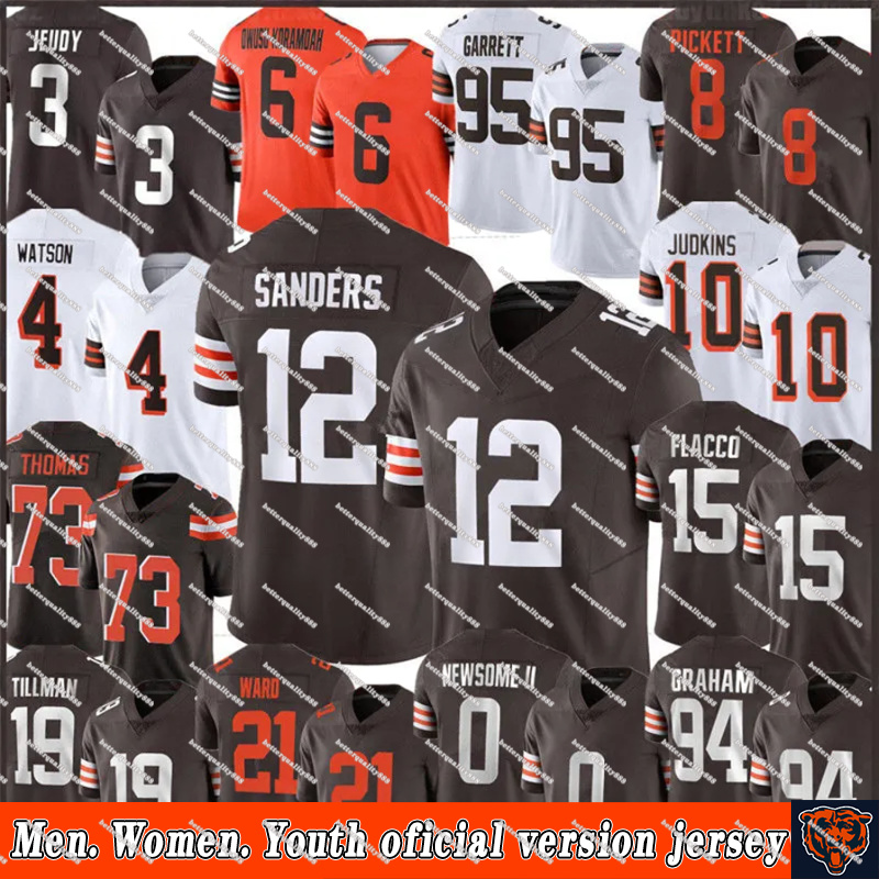 Clevelandcity Brownsjersey 12 Shedeur Sanders Myles Garrett Quinshon Judkins Deshaun Watson Owusu-Koramoah Denzel Ward Jerry Jeudy Football Jerseys