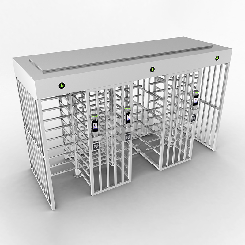 3-Channel Full Height Turnstile 90 Degree Stainless Steel Access Gate, Customizable for Residential Area/Prison/Construction Site-NO18