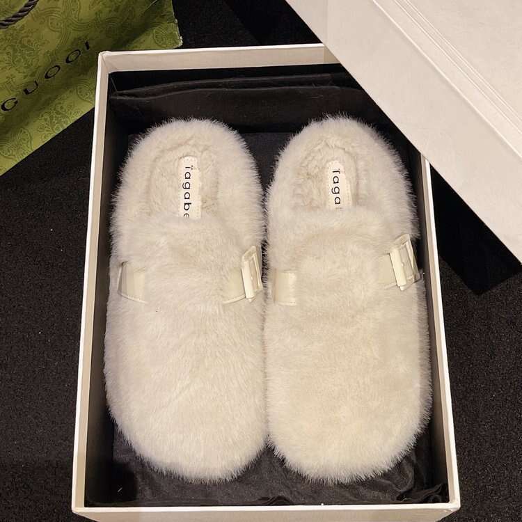 Slippers for Women Outdoor Wear 2026 New Autumn and Winter Slip-On Fashion Closed-Toe Half Cotton Slippers Furry Shoes Fuzzy Flip Flop Fluffy Designer - view 3