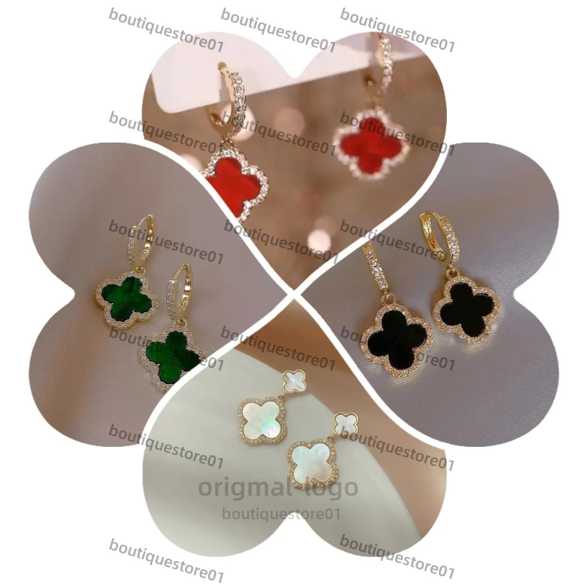 Simple Designer van cleefearrings for women vanity senior classic small fragrant wind new 18k gold light luxury flash Unisex van earrings 89e 84a