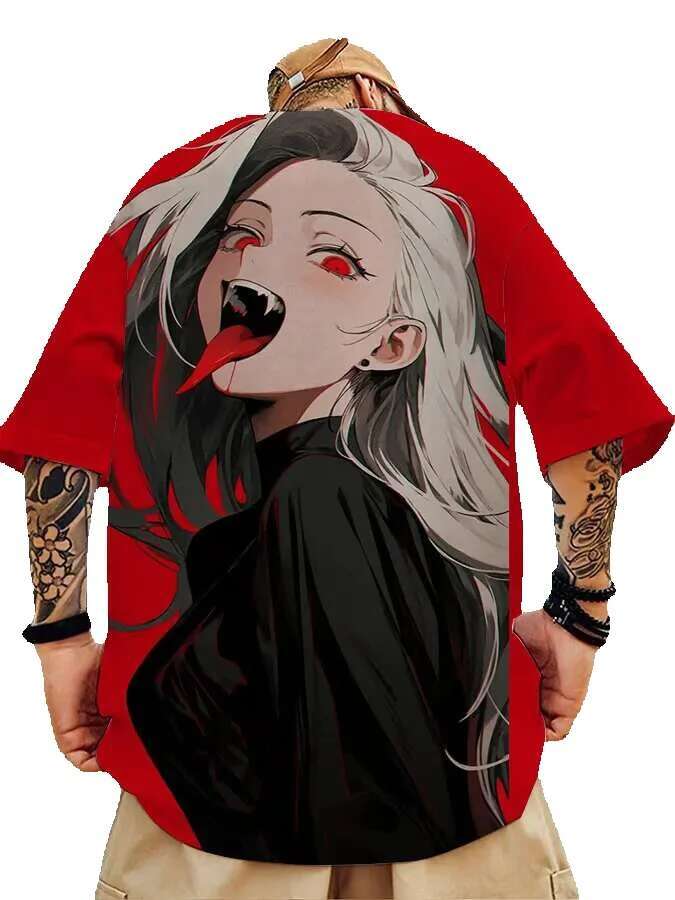 Rick 3D animated printed short sleeved street T-shirt, fashionable top, men's clothing