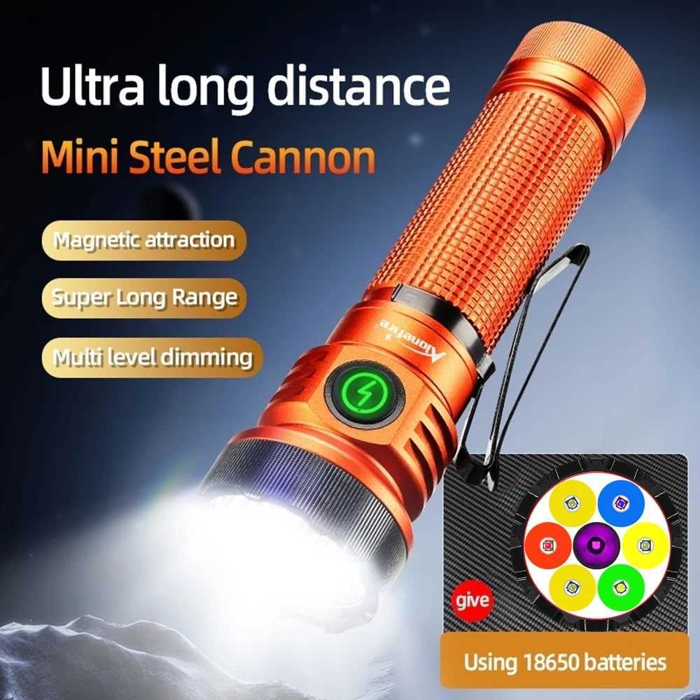 7xLED High Bright White Red Green Blue UV Light Multipurpose Magnet Flashlight Outdoor Hiking Travel Camping Work Lighting TorchW251106