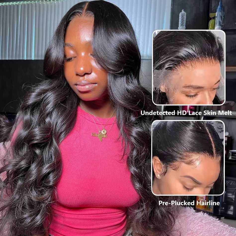 40 30 Inch 13x6 Body Wave Human Hair Frontal Wig 13x4 HD Lace Natural Black Front Wig Human Hair Glueless 5x5 HD Closure Wigs W251107