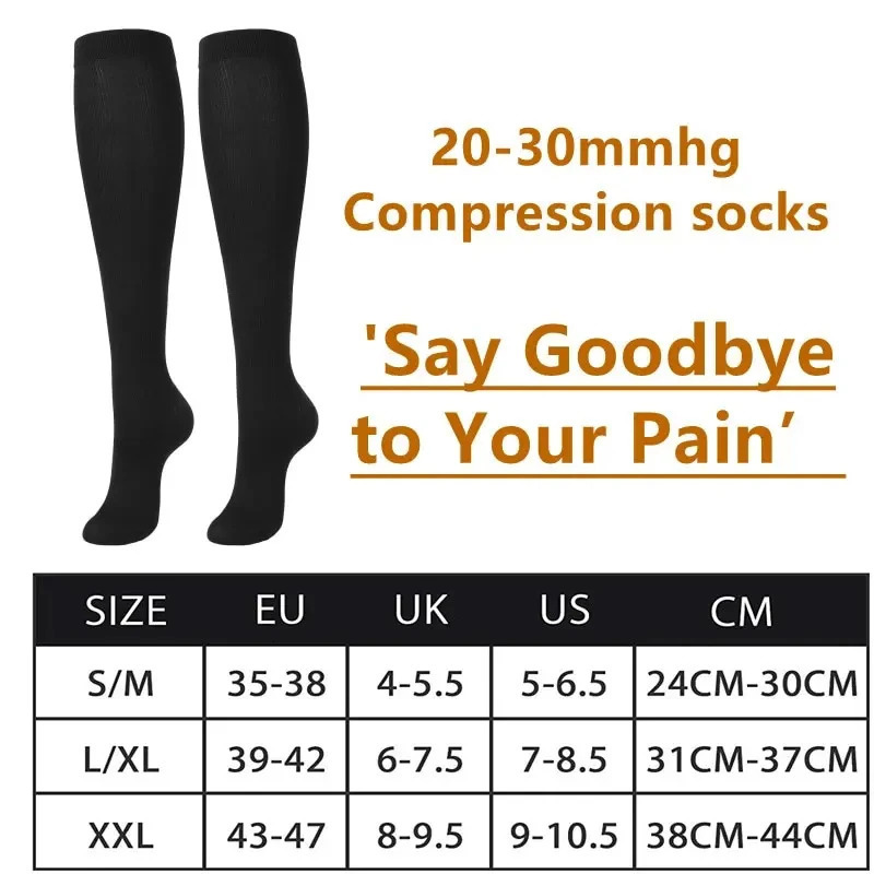 367Calf Compression Socks Men Varicose Veins Diabetes Edema Sports Running Football Basketball Riding Knee 250226