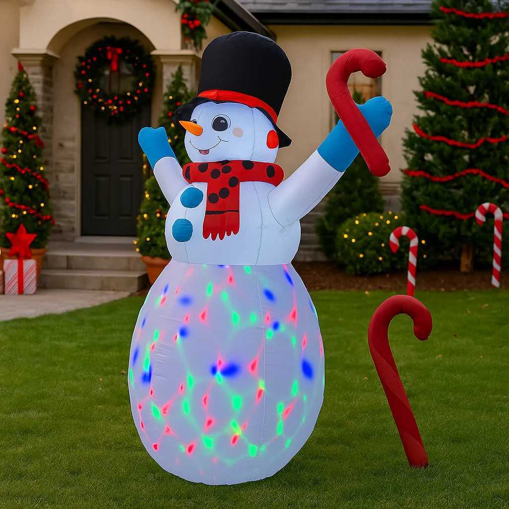 65FT LED Snowman Santa Claus Inflatable Christmas Decorations Xmas Ornaments Lights Outdoor Home Yard Holiday Party Decor Toys W251107