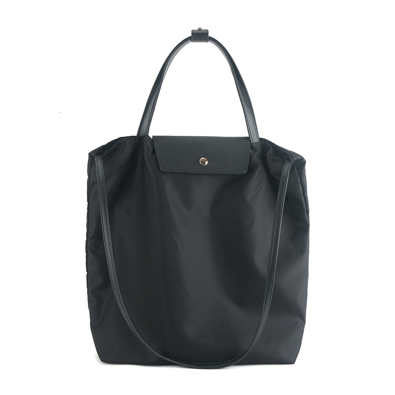 Early Spring 2025 New Nylon Collar Leather Tote Carrying Shoulder Bag Casual Large Capacity