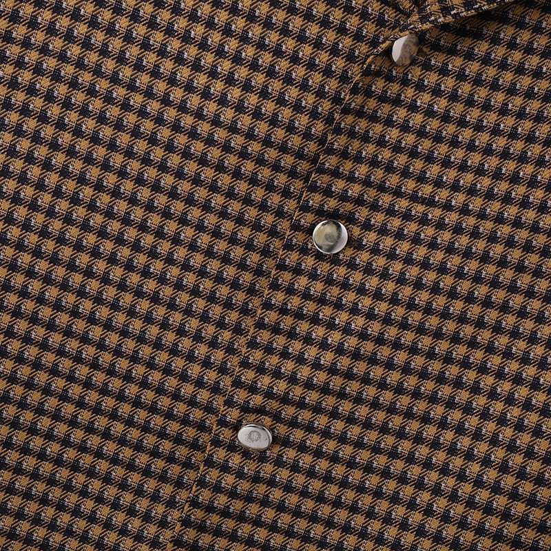 Mens Streetwear Plaid Jackets Solid Color Lapel Long Sleeve Loose Male Crop Coats Fashion Casual Retro French 250313