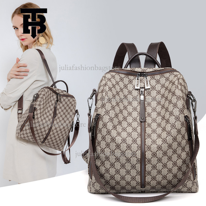 TB BHULAMTE New Fashion Vintage Women's Backpack Designer Luxury Korean Multi Functional Travel Bag Large Capacity Student Commuter Backpack Leis