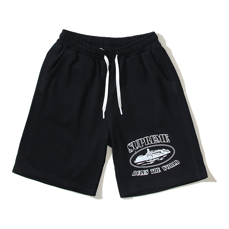 Y2k Street Shorts Men American Loose Hole Black Wide Leg Washed Jeans Straight Casual Raw Edge Short Pants Summer 250226